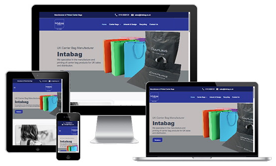 Intabag Printed Carrier Bags - Web Designer Stoke on Trent and Gwynedd